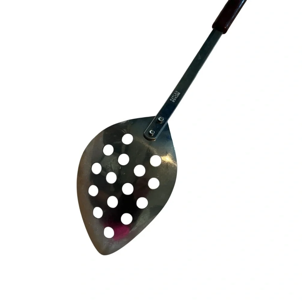 kaylan stainless steel slotted spoon kitchen utensil vintage retro